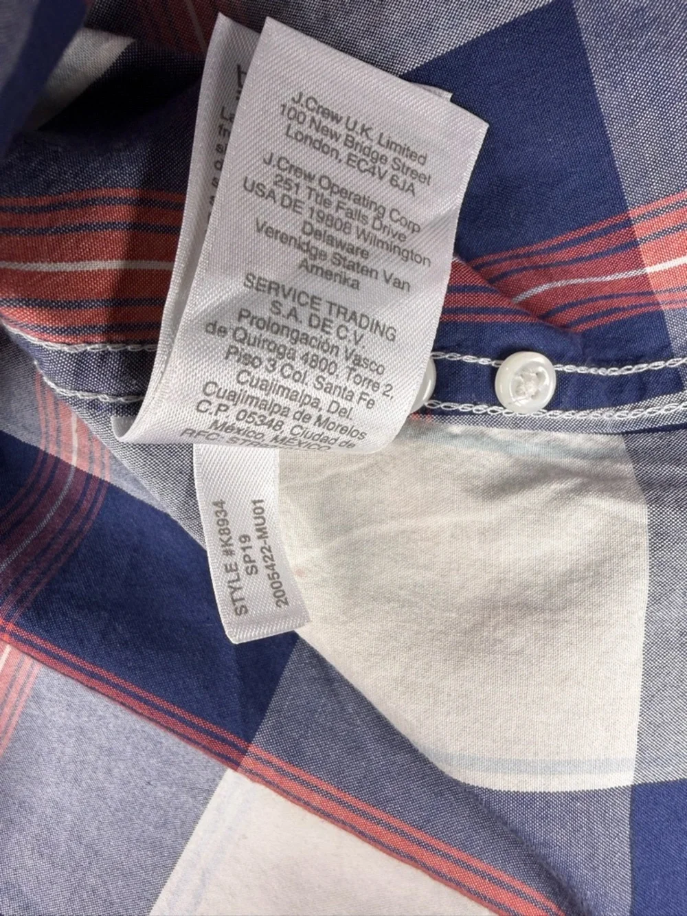 J.Crew Small Mens Plaid Button Down Shirt Slim Untucked Stretch Preppy Americana